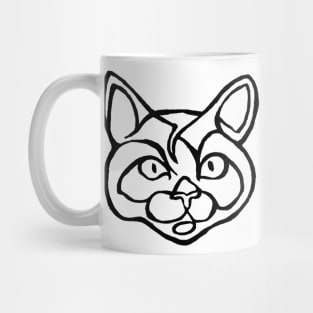 Line Drawing Cat Face Cat Line Mug